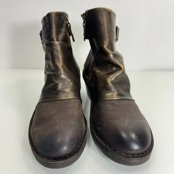 Fly London Dape Bronze Brown Leather Buckle Detail Ankle Boot Size 38/37 - Picture 2 of 12